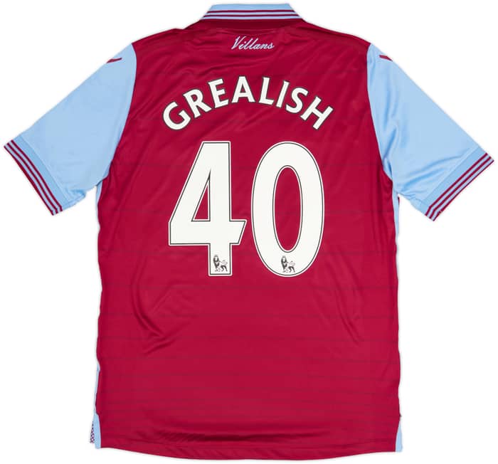 2015-16 Aston Villa Home Shirt Grealish #40 - 6/10 - (S)
