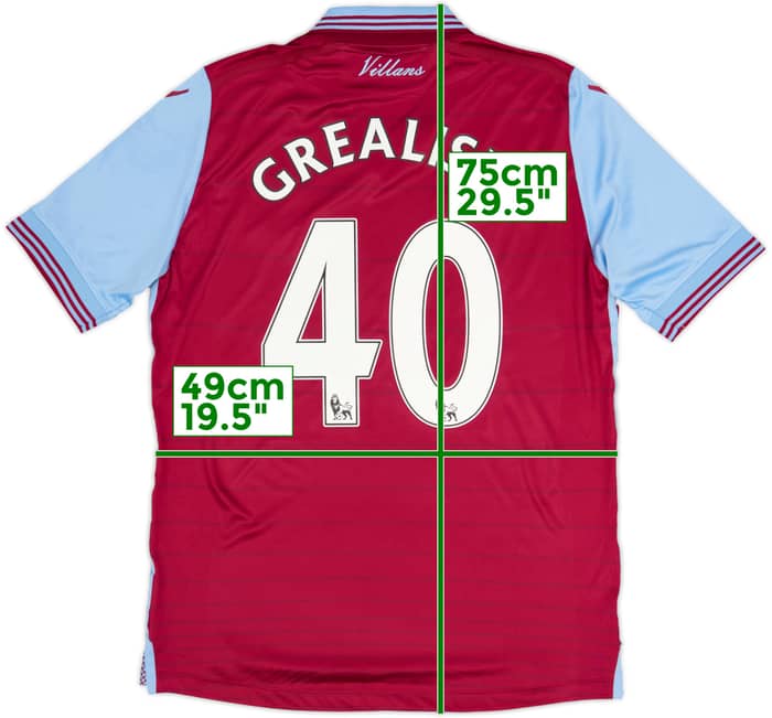 2015-16 Aston Villa Home Shirt Grealish #40 - 6/10 - (S)