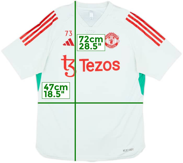 2023-24 Manchester United Player Issue adidas Training Shirt #73 - 8/10 - (M)