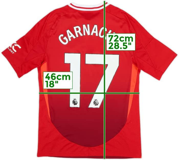 2024-25 Manchester United Home Shirt Garnacho #17 - 9/10 - (XL.Boys)