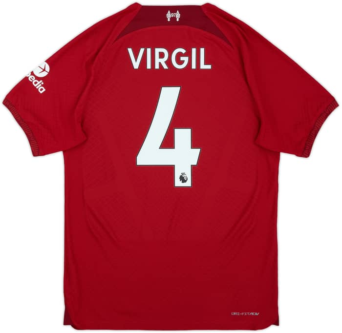 2022-23 Liverpool Authentic Home Shirt Virgil #4 - 9/10 - (M)
