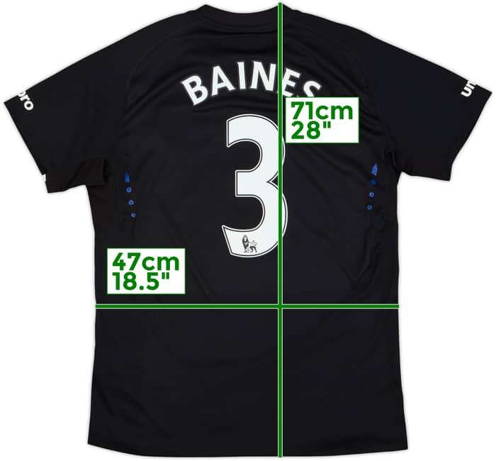 2014-15 Everton Away Shirt Baines #3 - 7/10 - (M)