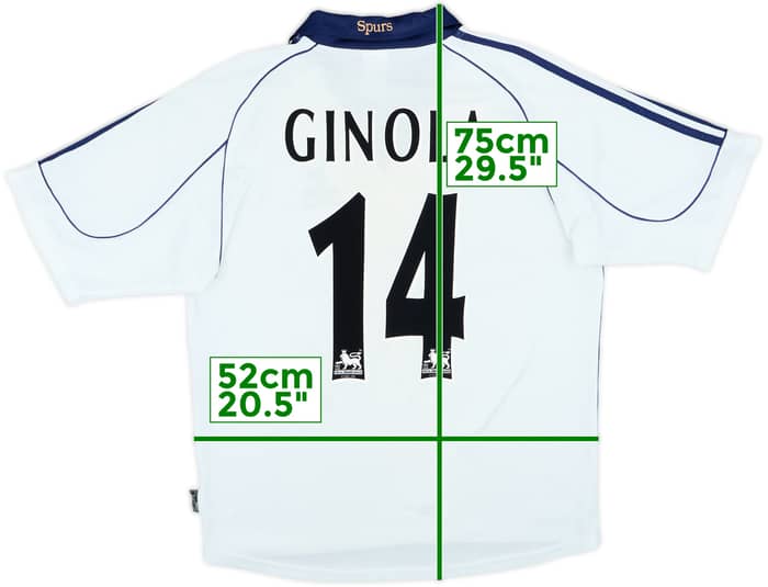 1999-01 Tottenham Home Shirt Ginola #14 - 7/10 - (M)