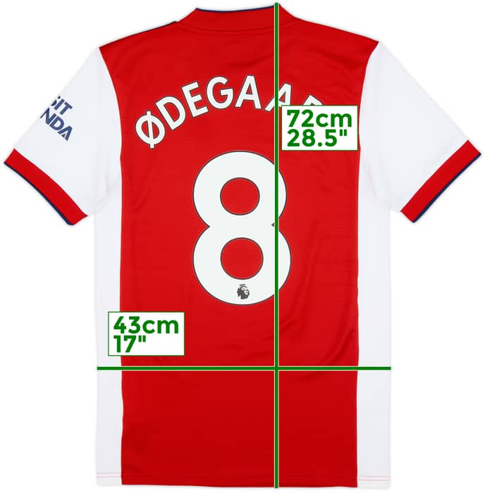 2021-22 Arsenal Home Shirt Odegaard #8 - 9/10 - (XS)