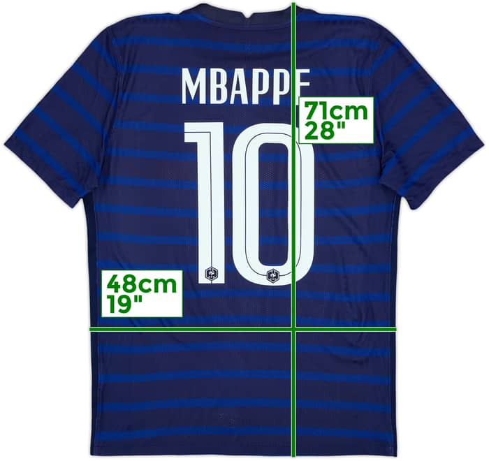 2020-21 France Authentic Home Shirt Mbappe #10 - 9/10 - (M)