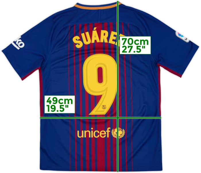2017-18 Barcelona Home Shirt Suarez #9 - 8/10 - (M)