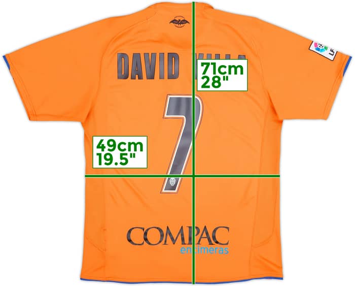 2007-08 Valencia Away Shirt David Villa #7 - 7/10 - (M)