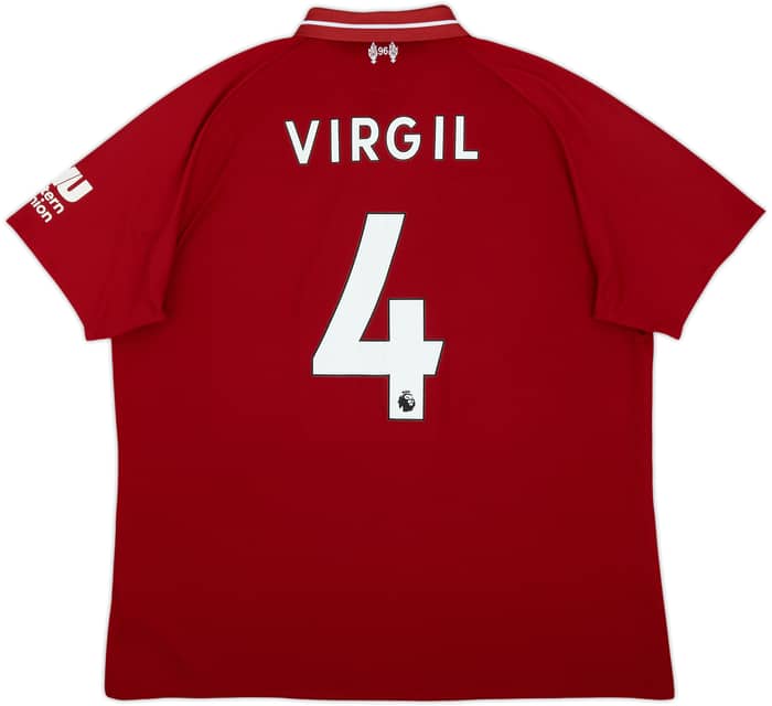 2018-19 Liverpool Home Shirt Virgil #4 - 6/10 - (XL)