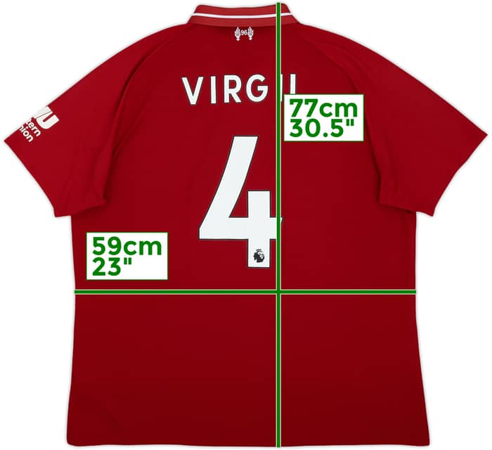 2018-19 Liverpool Home Shirt Virgil #4 - 6/10 - (XL)