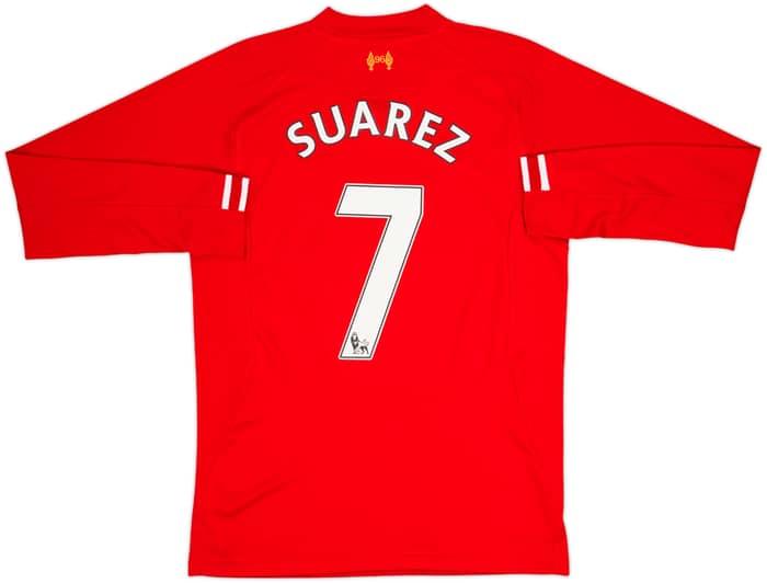 2013-14 Liverpool Home L/S Shirt Suarez #7 - 8/10 - (S)