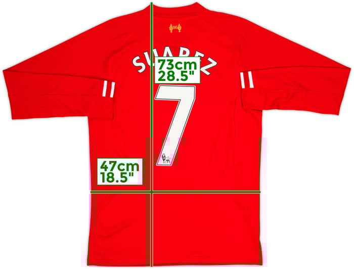 2013-14 Liverpool Home L/S Shirt Suarez #7 - 8/10 - (S)