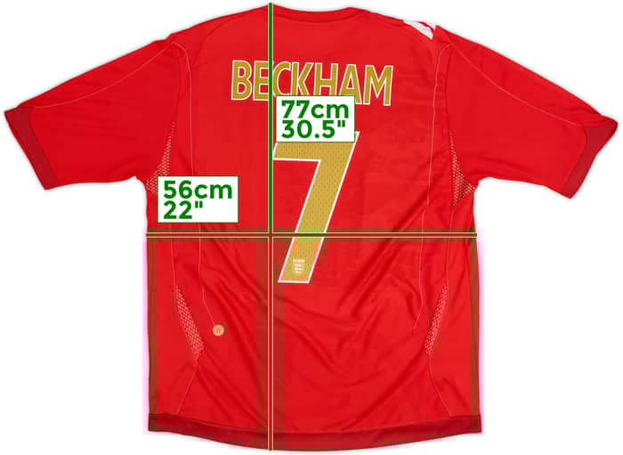 2006-08 England Away Shirt Beckham #7 - 5/10 - (XL)