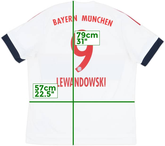 2015-16 Bayern Munich Away Shirt Lewandowski #9 - 8/10 - (XL)