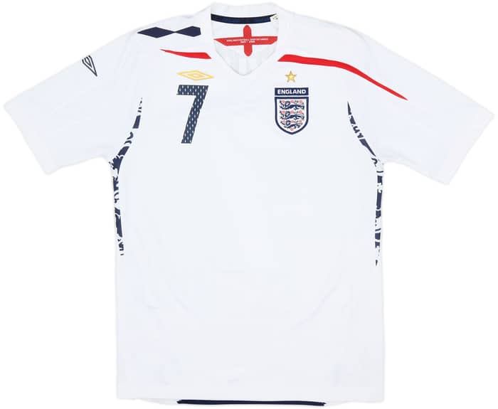 2007-09 England Home Shirt Beckham #7 - 10/10 - (XL.Boys)