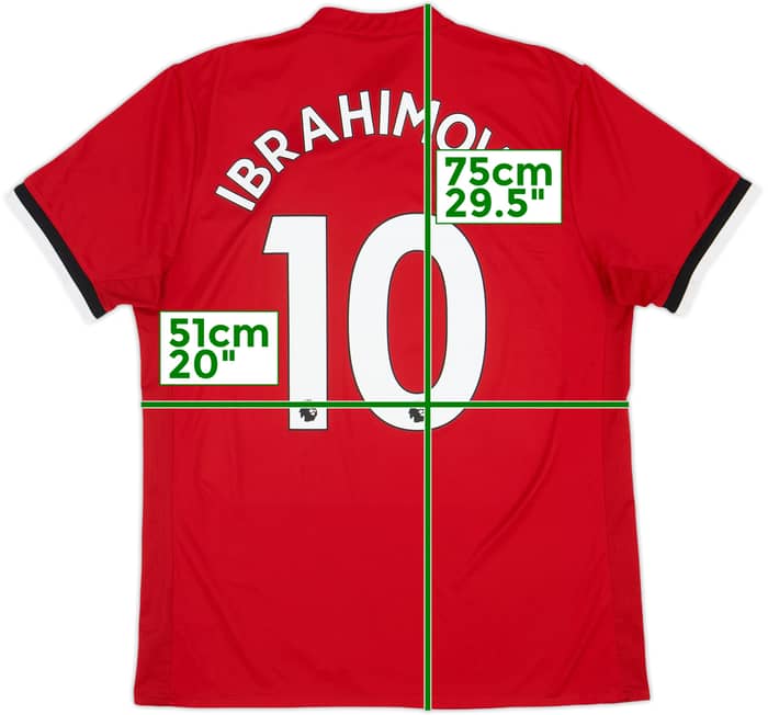 2017-18 Manchester United Home Shirt Ibrahimovic #10 - 6/10 - (L)