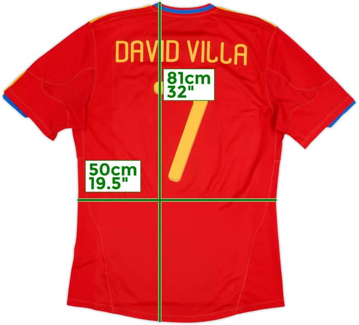 2009-10 Spain Home Shirt David Villa #7 - 6/10 - (L)