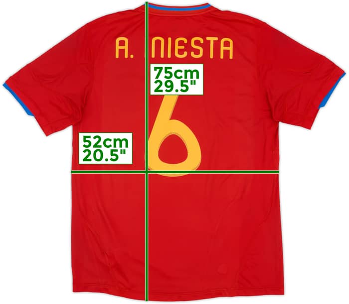 2009-10 Spain Home Shirt A.Iniesta #6 - 6/10 - (M)