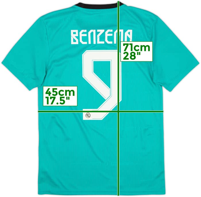 2021-22 Real Madrid Third Shirt Benzema #9 - 9/10 - (S)