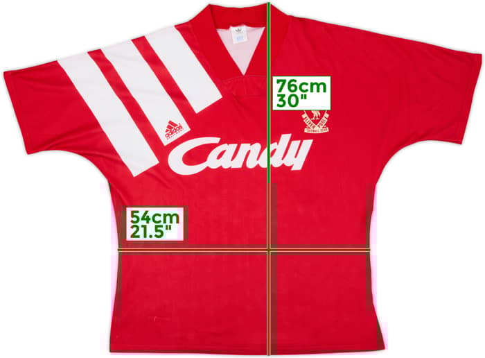 1991-92 Liverpool Home Shirt - 5/10 - (L/XL)