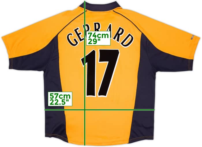 2000-02 Liverpool Away Shirt Gerrard #17 - 8/10 - (XL)