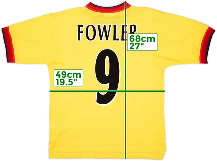 1997-99 Liverpool Away Shirt Fowler #9 - 8/10 - (S)