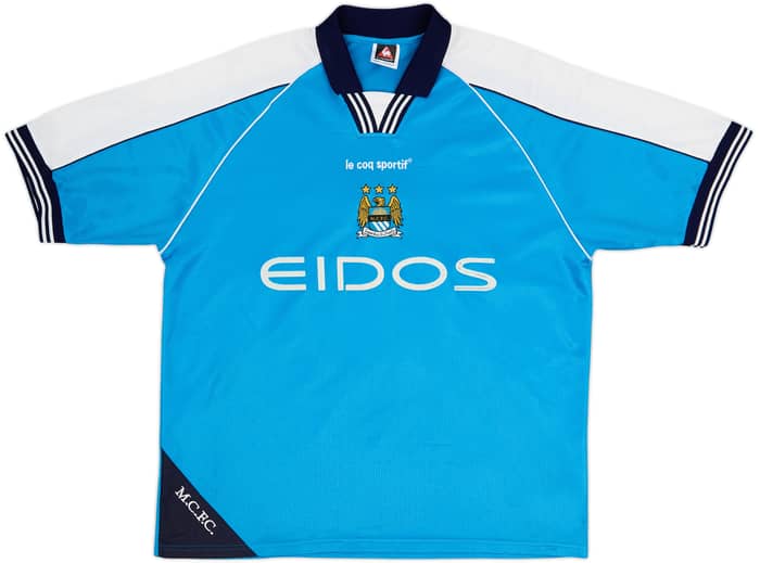 1999-01 Manchester City Home Shirt Goater #10 - 7/10 - (L)