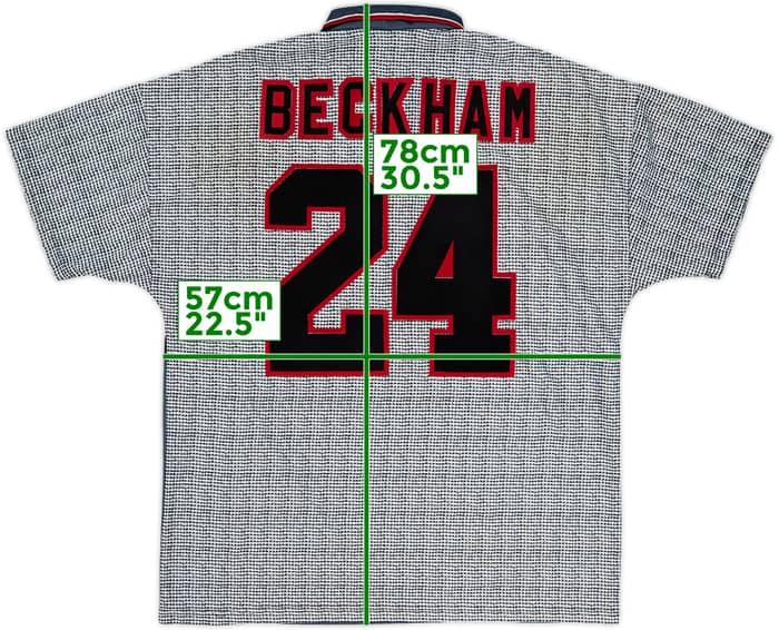 1995-96 Manchester United Away Shirt Beckham #24 - 9/10 - (L)