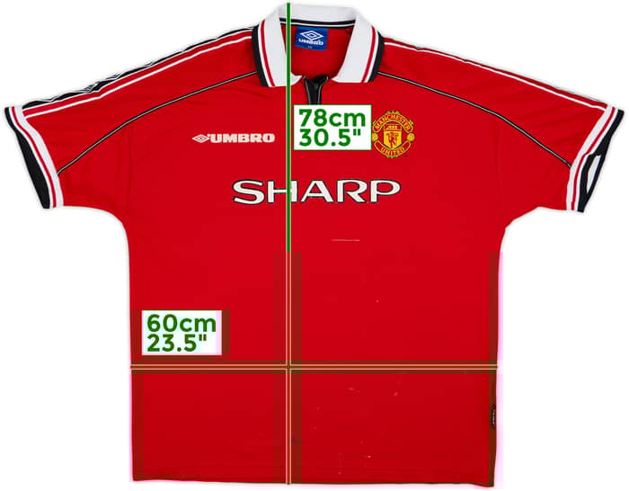 1998-00 Manchester United Home Shirt - 5/10 - (XXL)