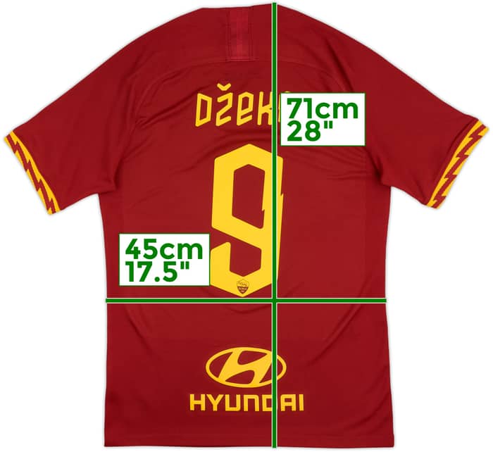 2019-20 Roma Home Shirt Dzeko #9 - 8/10 - (S)
