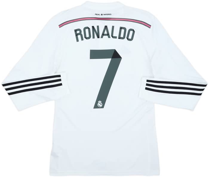 2014-15 Real Madrid Home L/S Shirt Ronaldo #7 - 7/10 - (S)