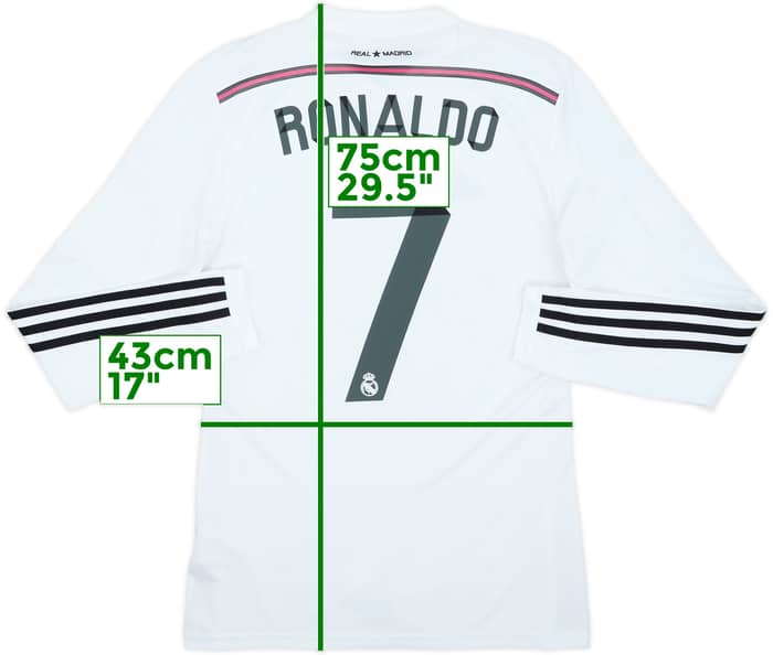 2014-15 Real Madrid Home L/S Shirt Ronaldo #7 - 7/10 - (S)