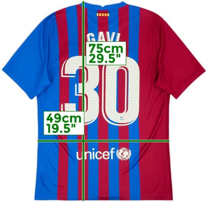 2021-22 Barcelona Home Shirt Gavi #30 - 7/10 - (M)