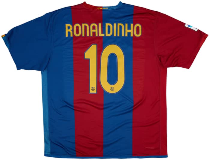 2006-07 Barcelona Home Shirt Ronaldinho #10 - 7/10 - (XXL)