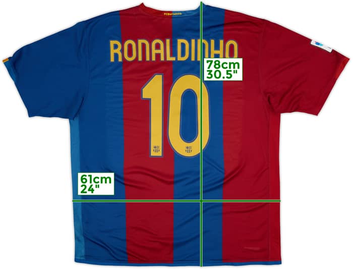 2006-07 Barcelona Home Shirt Ronaldinho #10 - 7/10 - (XXL)