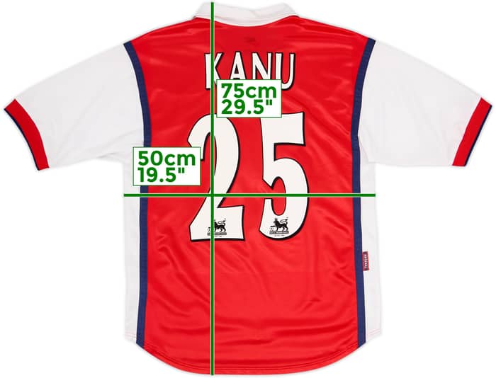 1998-99 Arsenal Home Shirt Kanu #25 - 7/10 - (S)