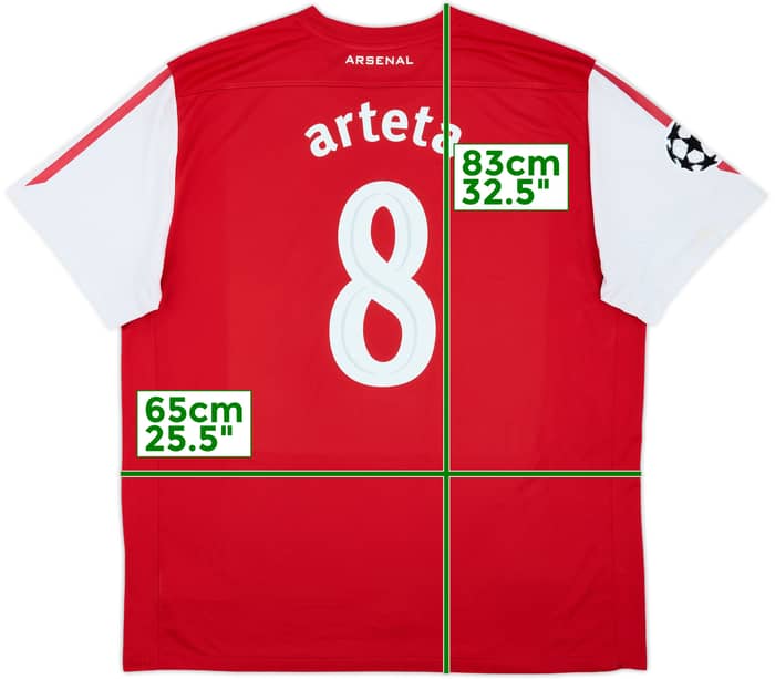 2011-12 Arsenal Home Shirt Arteta #8 - 6/10 - (XXL)