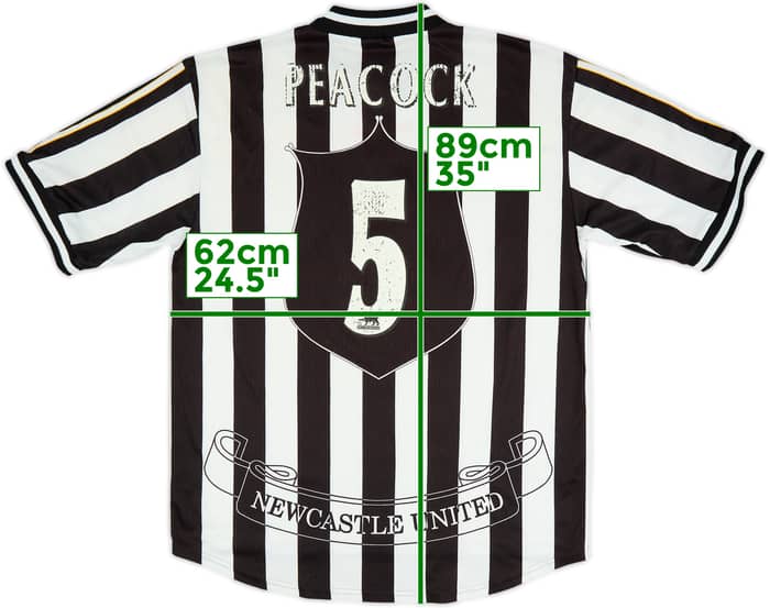 Camiseta de local del Newcastle 1997-99 Peacock #5 - 5/10 - (XL)