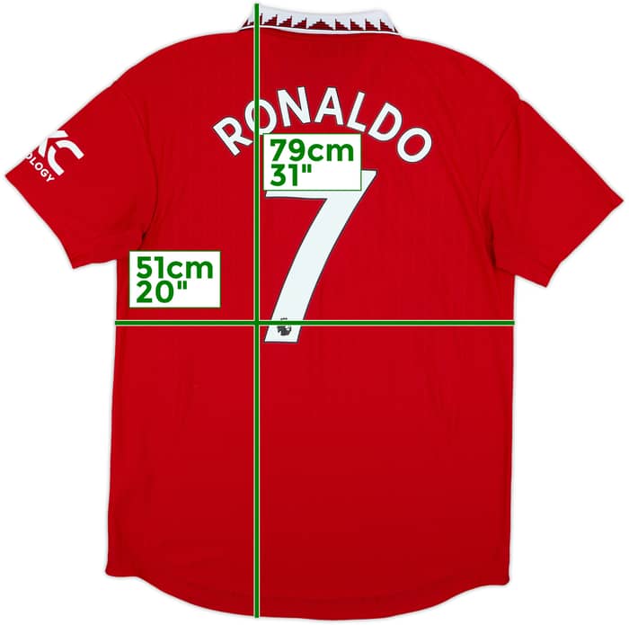 2022-23 Manchester United Authentic Home Shirt Ronaldo #7 - 8/10 - (L)