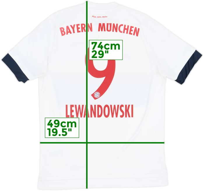 2015-16 Bayern Munich Away Shirt Lewandowski #9 - 7/10 - (M)