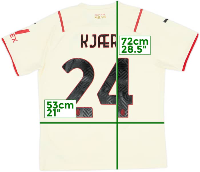 2021-22 AC Milan Away Shirt Kjaer #24 - 8/10 - (L)