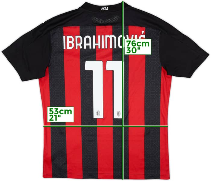 2020-21 AC Milan Authentic Home Shirt Ibrahimovic #11 - 8/10 - (XL)