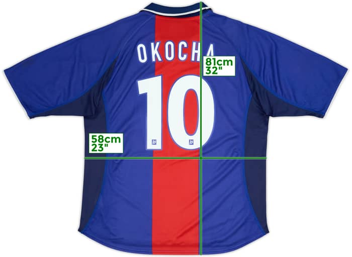 2000-01 Paris Saint-Germain Maillot Domicile Okocha #10 - 6/10 - (XL)