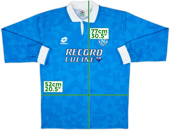 1994-96 Napoli Home L/S Shirt - 10/10 - (L)