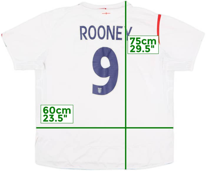 2005-07 England Home Shirt Rooney #9 - 5/10 - (XXL)
