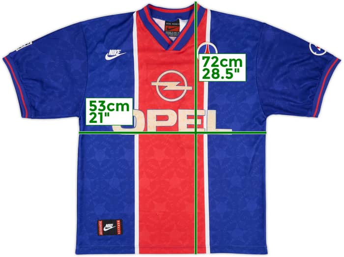 1995-96 Paris Saint-Germain Home Shirt #7 - 7/10 - (M)
