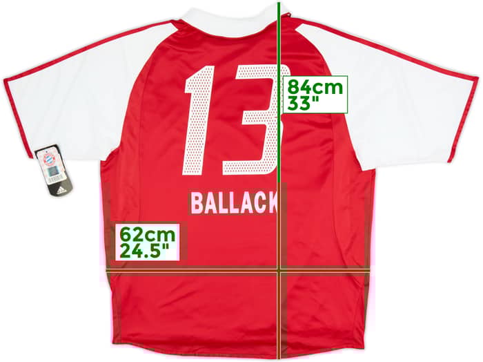 Camiseta de local versión jugador del Bayern Munich 2004-05 Ballack #13 (XL)
