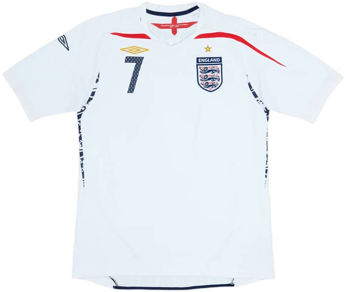 2007-09 England Home Shirt Beckham #7 - 5/10 - (L)