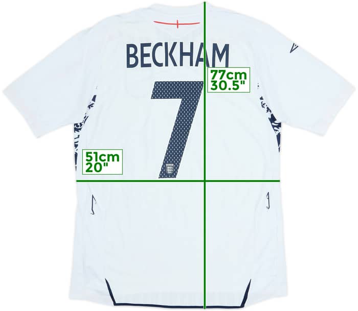 2007-09 England Home Shirt Beckham #7 - 5/10 - (L)