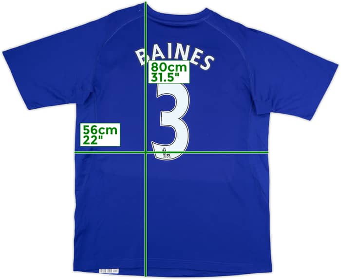 2010-11 Everton Home Shirt Baines #3 - 8/10 - (L)