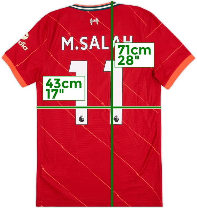 2021-22 Liverpool Authentic Home Shirt M. Salah #11 - 9/10 - (S)